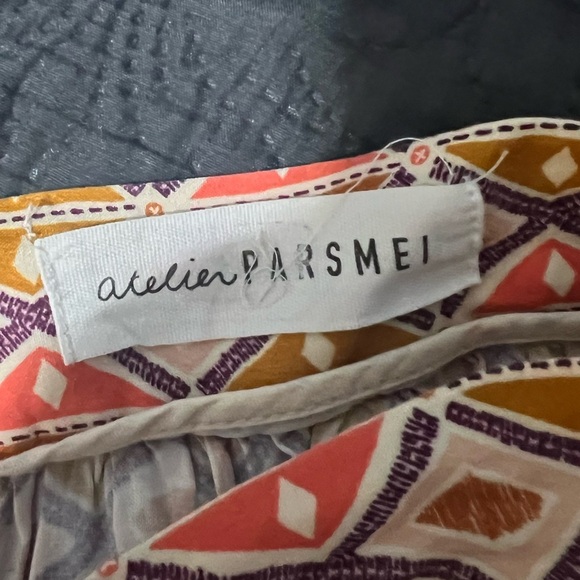 ATELIER PARSMEI Geometric Print Tiered Skirt Girls Size 18 Midi Long Modest - Picture 4 of 5